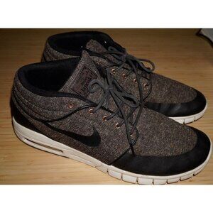 Nike SB Stefan Janoski Max Mid - Tweed Black/Brown - Size 13 - Rare Skate Shoes